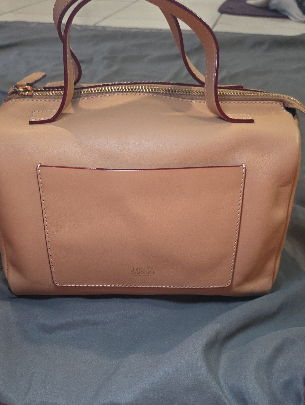 Frances Valentine Tan Leather Top-Handle Satchel